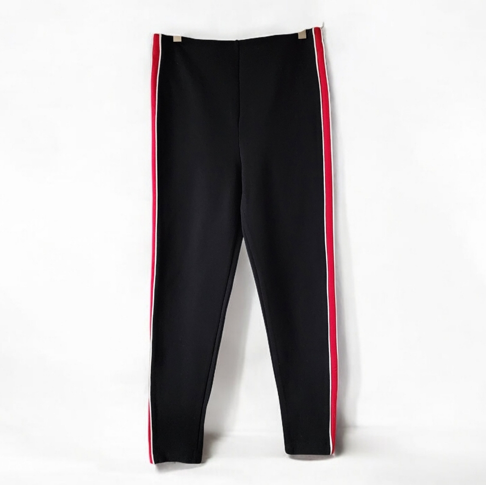 Forever 21 Red & White Side High Waisted Racer Stripe Leggings Size M